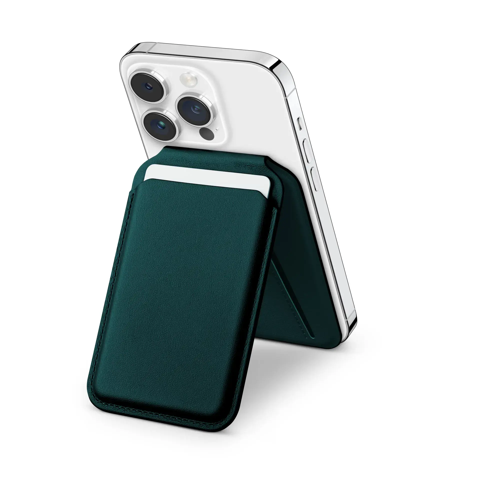 Гаманець для карток з підставкою для телефона Satechi Vegan-Leather Magnetic Wallet Stand with MagSafe - Green (AP-MWS)