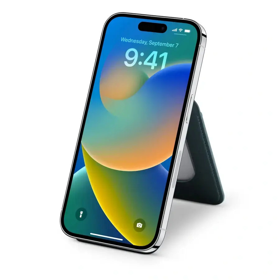 Гаманець для карток з підставкою для телефона Satechi Vegan-Leather Magnetic Wallet Stand with MagSafe - Green (AP-MWS)