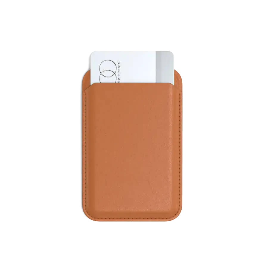 Гаманець для карток з підставкою для телефона Satechi Vegan-Leather Magnetic Wallet Stand with MagSafe - Orange (ST-VLWO)