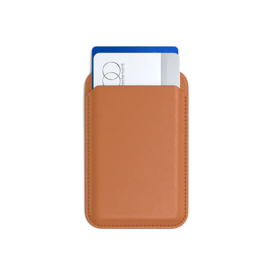 Гаманець для карток з підставкою для телефона Satechi Vegan-Leather Magnetic Wallet Stand with MagSafe - Orange (ST-VLWO)
