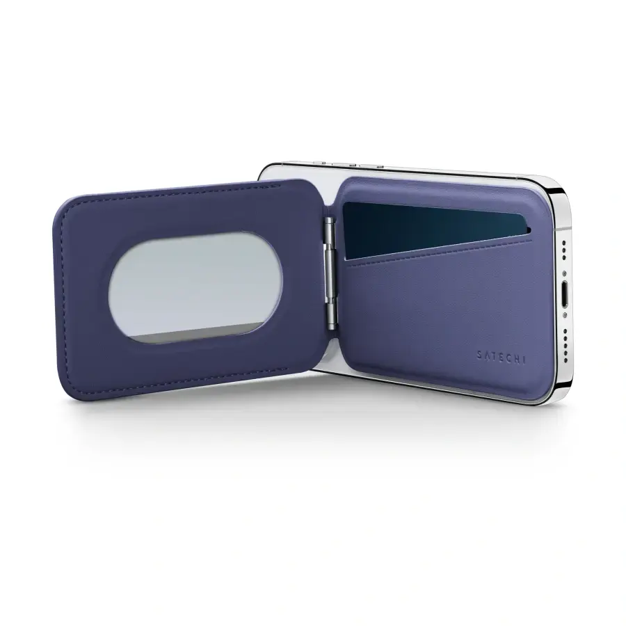 Гаманець для карток з підставкою для телефона Satechi Vegan-Leather Magnetic Wallet Stand with MagSafe - Purple (AP-MWSV)