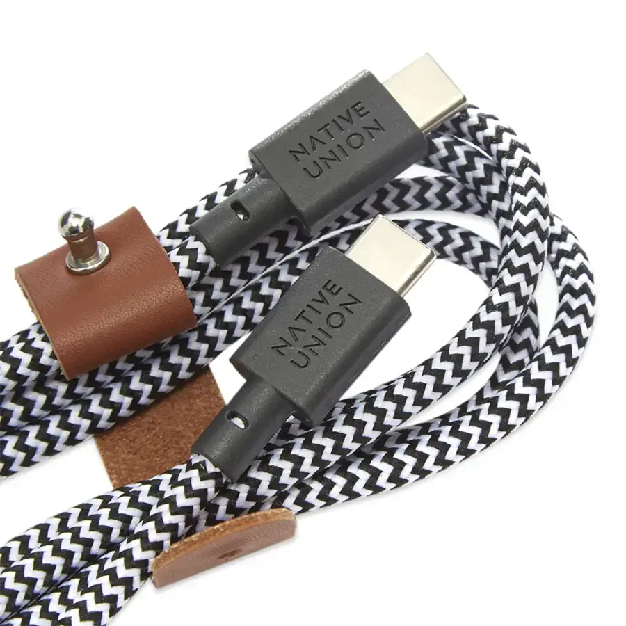 Кабель Native Union Belt Cable USB-C to USB-C Slate Zebra (1.2 m) (BELT-C-ZEB-2-NP)