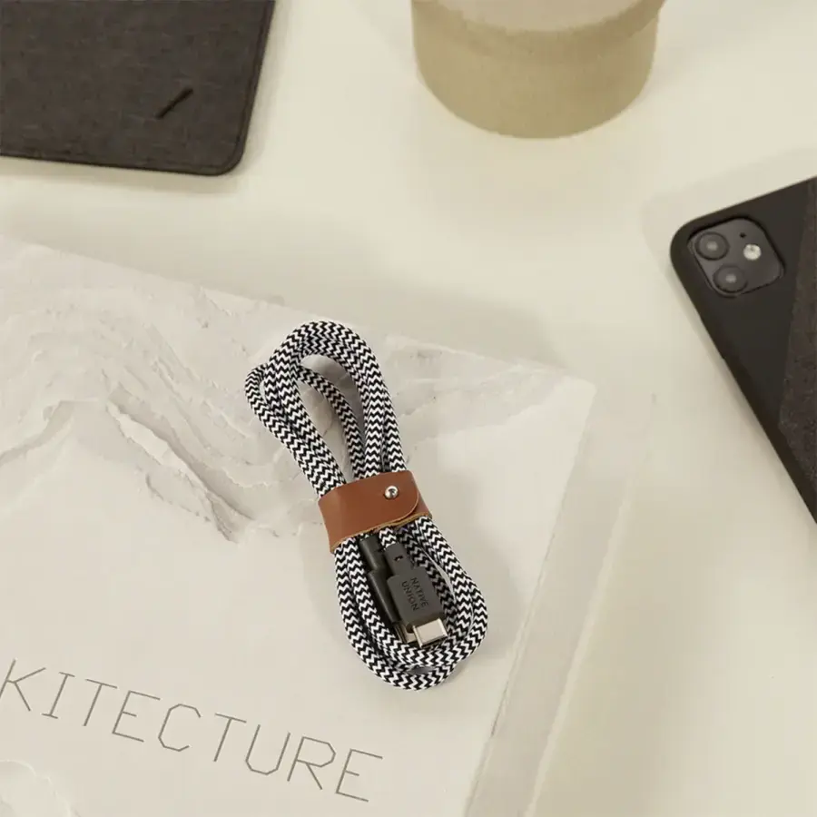 Кабель Native Union Belt Cable USB-C to USB-C Slate Zebra (1.2 m) (BELT-C-ZEB-2-NP)