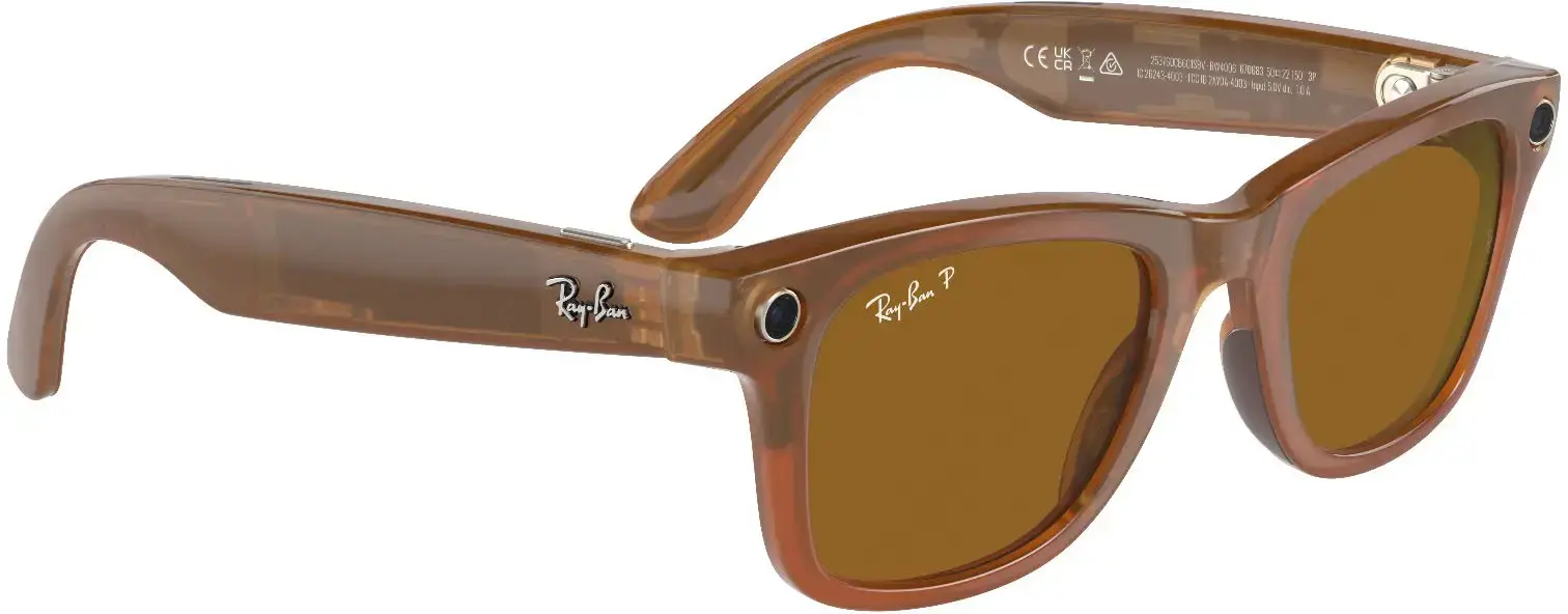 Смарт-окуляри Ray-Ban | Meta Wayfarer Standard - Caramel Transparent / Polarized Brown (RW4006 670683 50-22)