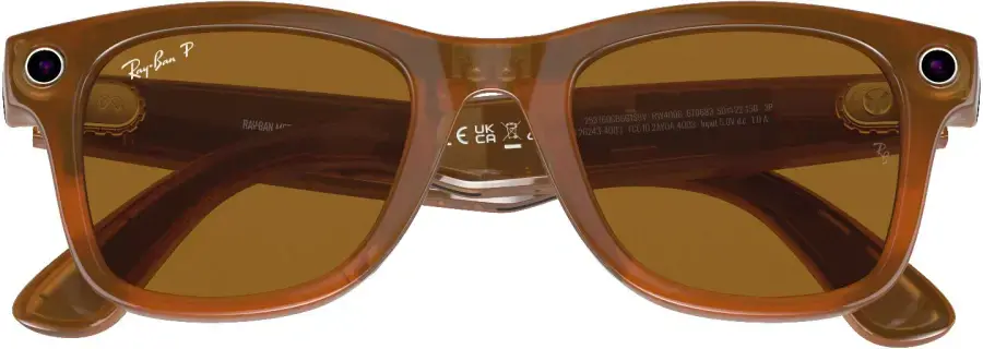 Смарт-очки Ray-Ban | Meta Wayfarer Standard - Caramel Transparent / Polarized Brown (RW4006 670683 50-22)