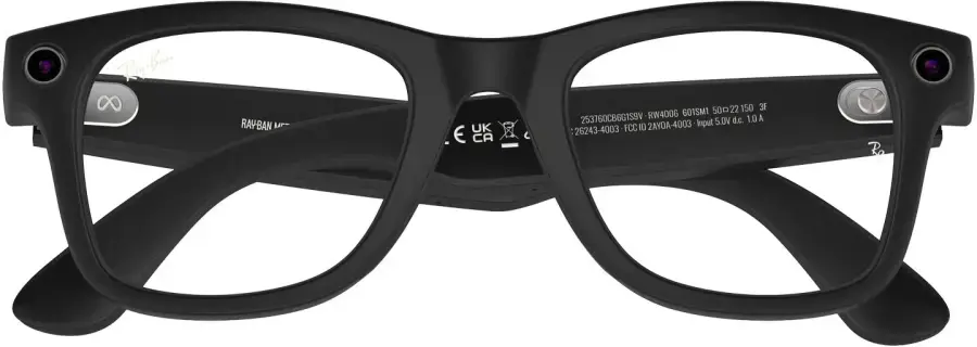 Смарт-очки Ray-Ban | Meta Wayfarer Standard - Matte Black / Clear to G-15 Green Transitions (RW4006 601SM1 50-22)