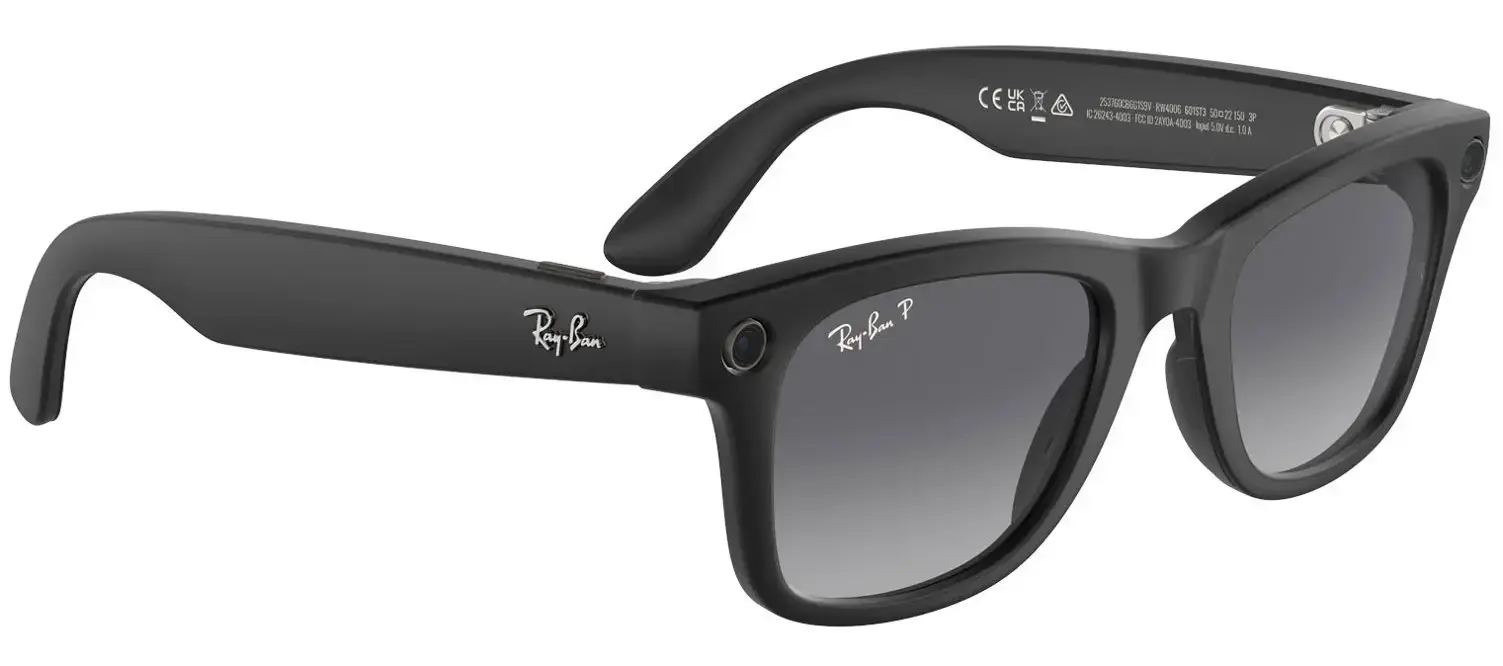 Смарт-окуляри Ray-Ban | Meta Wayfarer Standard - Matte Black / Gradient Graphite (RW4006 601ST3 50-22)