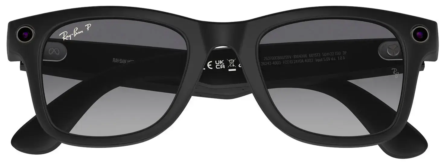 Смарт-окуляри Ray-Ban | Meta Wayfarer Standard - Matte Black / Gradient Graphite (RW4006 601ST3 50-22)