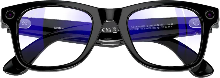 Смарт-очки Ray-Ban | Meta Wayfarer Standard - Shiny Black / Clear (RW4006 601/SB 50-22)