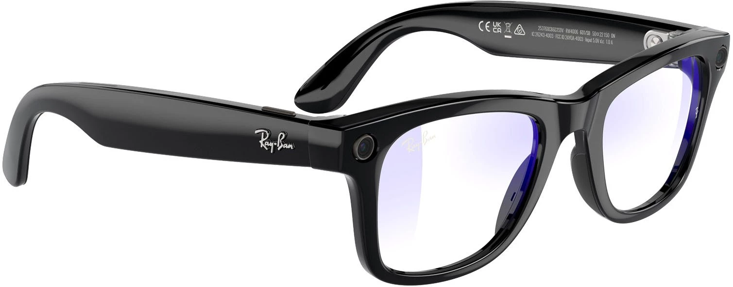 Смарт-окуляри Ray-Ban | Meta Wayfarer Large - Shiny Black / Clear (RW4008 601/SB 53-22)