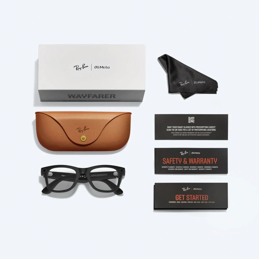 Смарт-очки Ray-Ban | Meta Wayfarer Standard - Matte Black / Clear to Graphite Green Transitions (RW4006 601S1M 50-22)