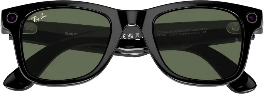 Смарт-очки Ray-Ban | Meta Wayfarer Large - Shiny Black / G-15 Green (RW4008 601/71 53-22)