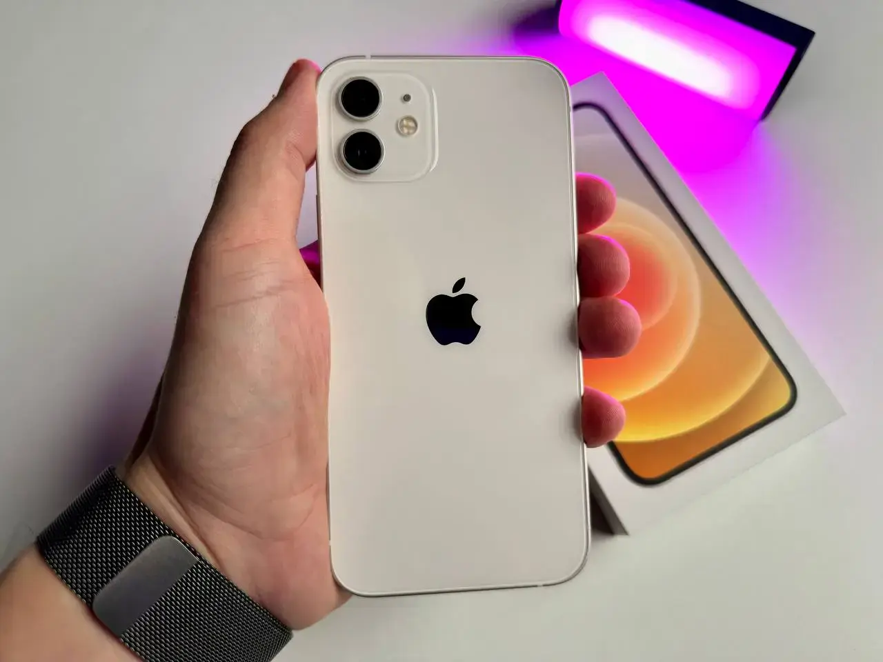 USED Apple iPhone 12 128GB White (MGHD3, MGJC3)🔋100%(Состояние - 8.9/10, Комплект - Полный | гарантия - 1 мес.)