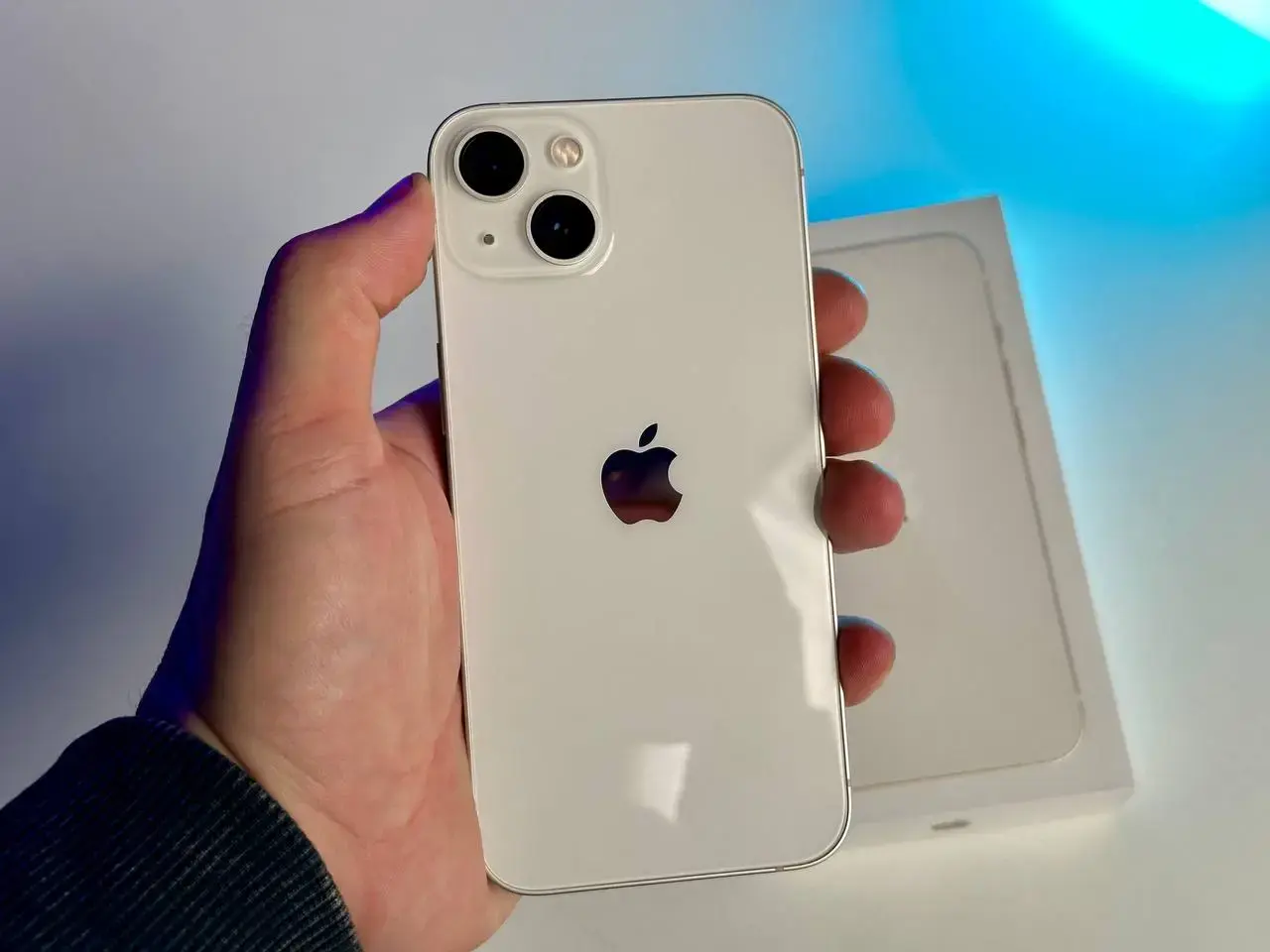 USED Apple iPhone 13 256GB Starlight (MLMX3, MLQ73)🔋90%(Стан - 9.5/10, Комплект - повний | гарантія - 1 міс.)
