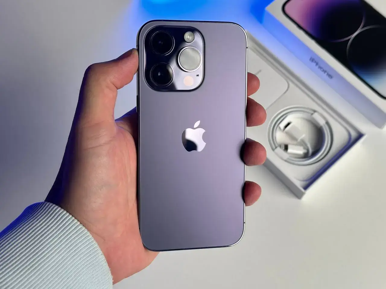 USED Apple iPhone 14 Pro 128GB Deep Purple (MQ0G3)🔋91%(Состояние - 9/10, Комплект - полное | гарантия - 1 мес.)