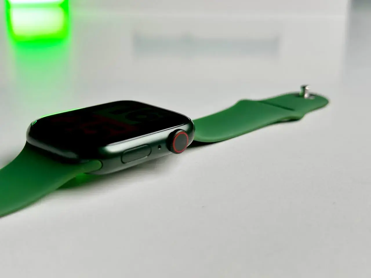 USED Apple Watch Series 7 GPS + Cellular 45mm Green Aluminum Case with Clover Sport Band (MKJ93, MKJR3)