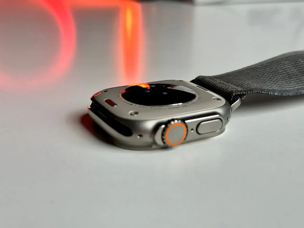 USED Apple Watch Ultra GPS + Cellular 49mm Titanium Case with Black/Gray Trail Loop - M/L (MQF53, MQFX3)