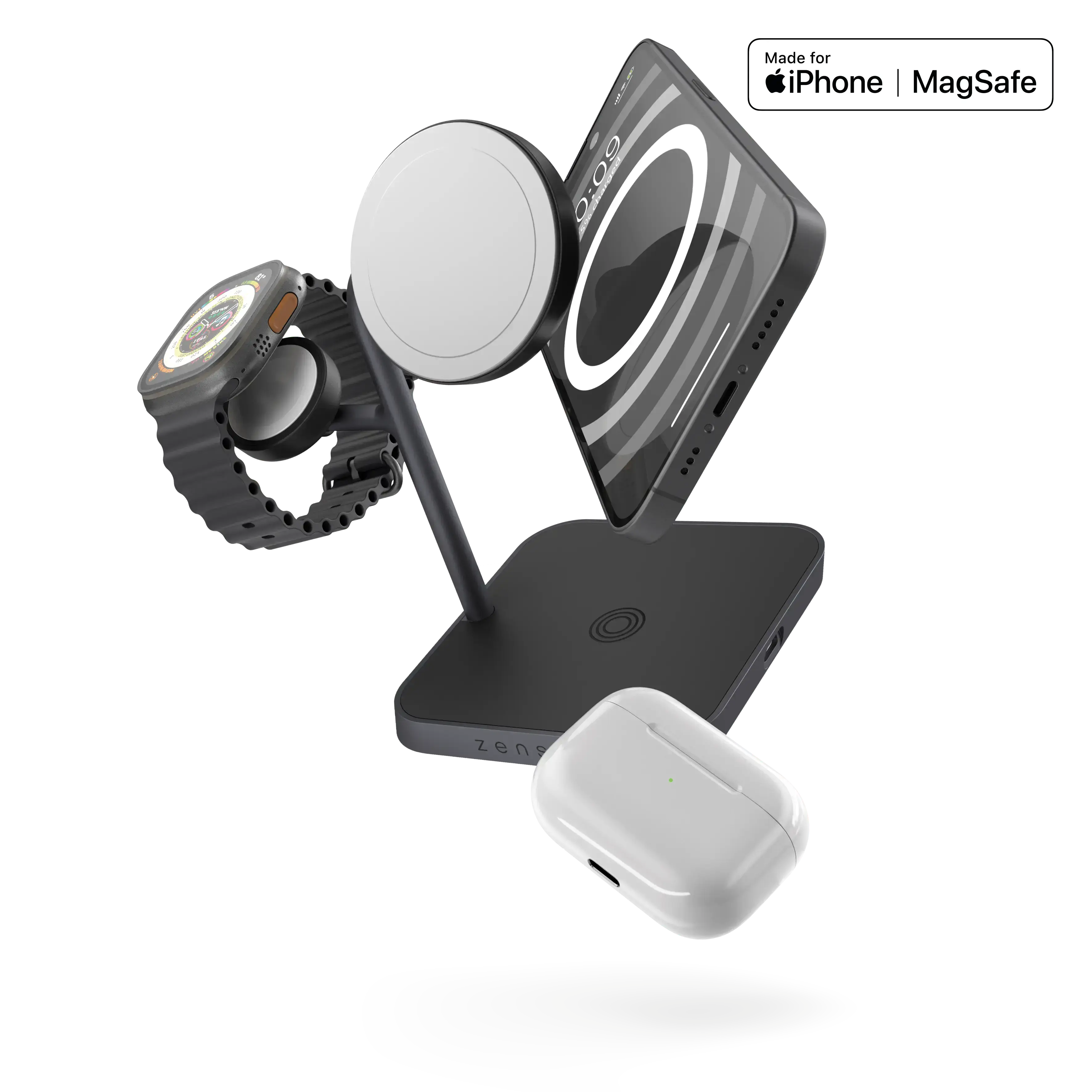 Бездротовий зарядний пристрій Zens 4-in-1 MagSafe + Watch Wireless Charging Station (ZEAPDC01/00)