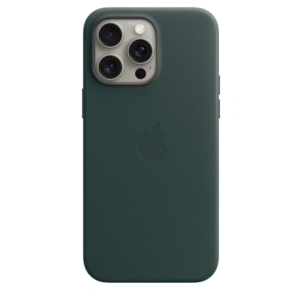 Чохол Apple iPhone 15 Pro Max Leather Case with Animation & MagSafe LUX COPY - Evergreen