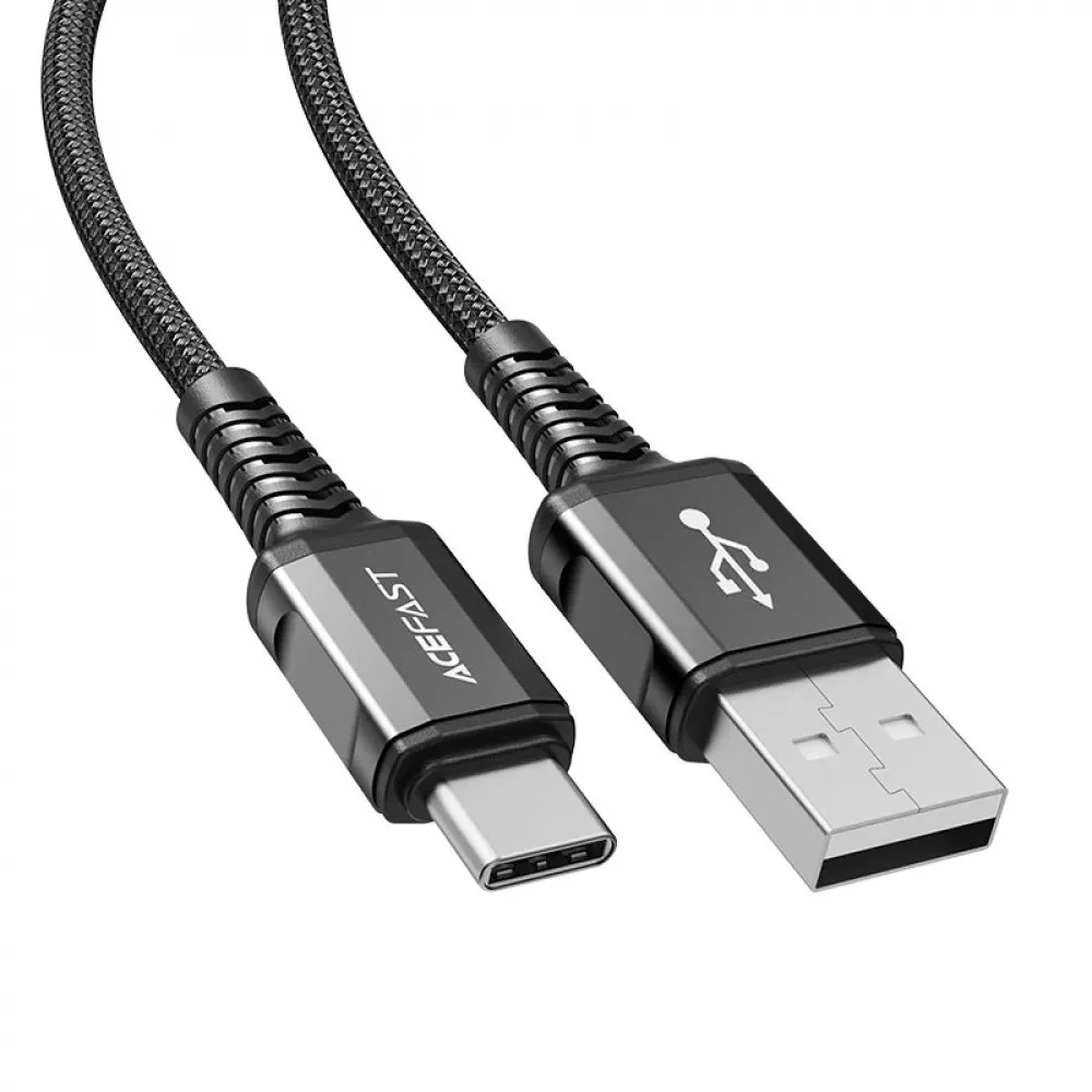 Кабель Acefast USB-A to USB-C 1.2m - Black (AFC1-04B)