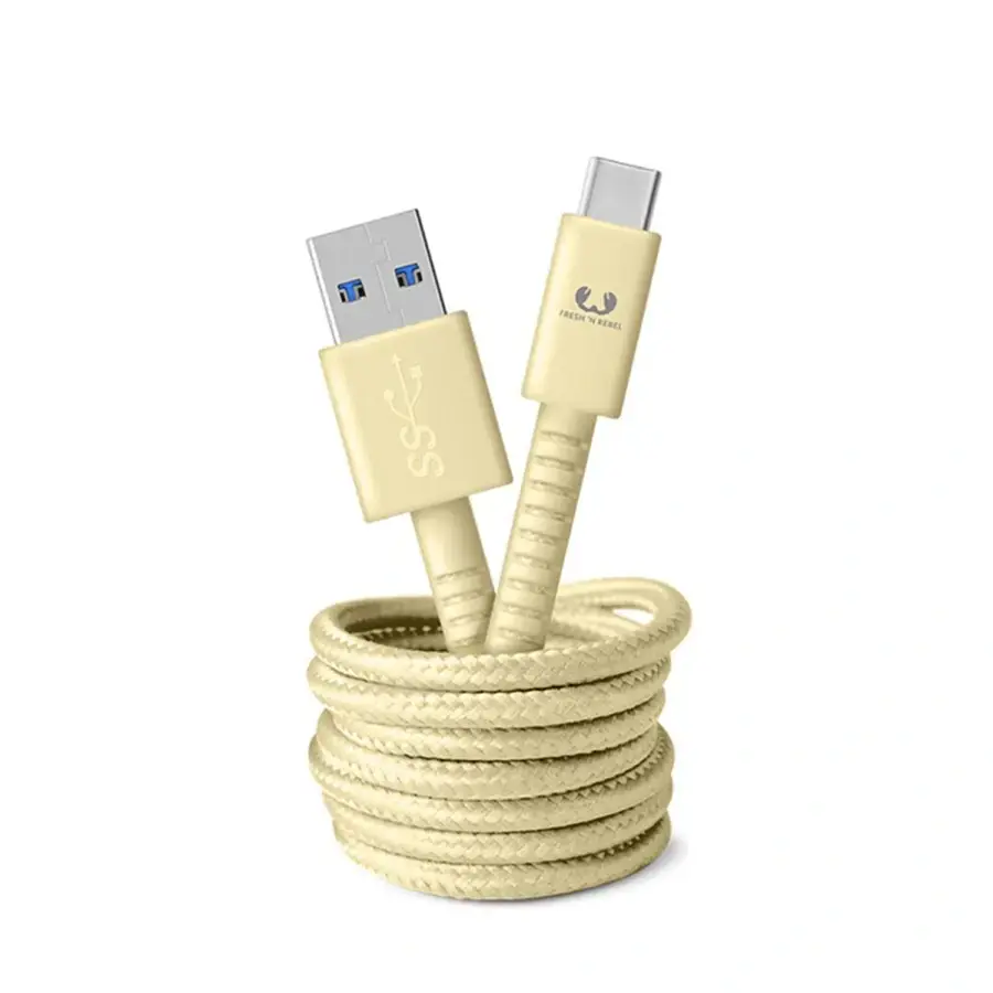 Кабель Fresh 'N Rebel Fabriq USB-A to USB-C Cable 1,5m Buttercup (2CCF150BC)