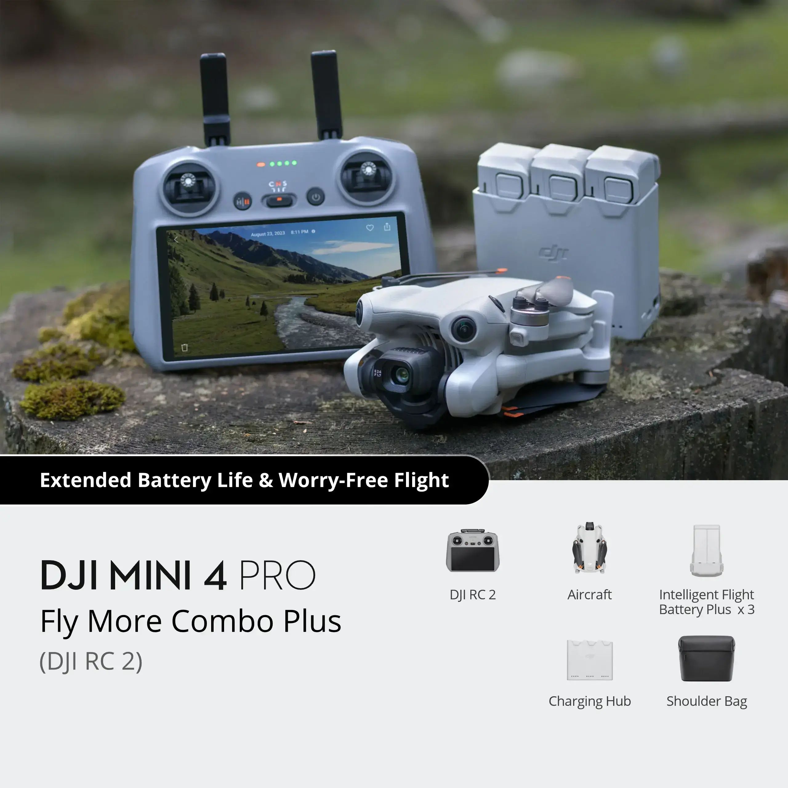 Квадрокоптер DJI Mini 4 Pro Fly More Combo Plus [DJI RC 2] (CP.MA.00000740.01)