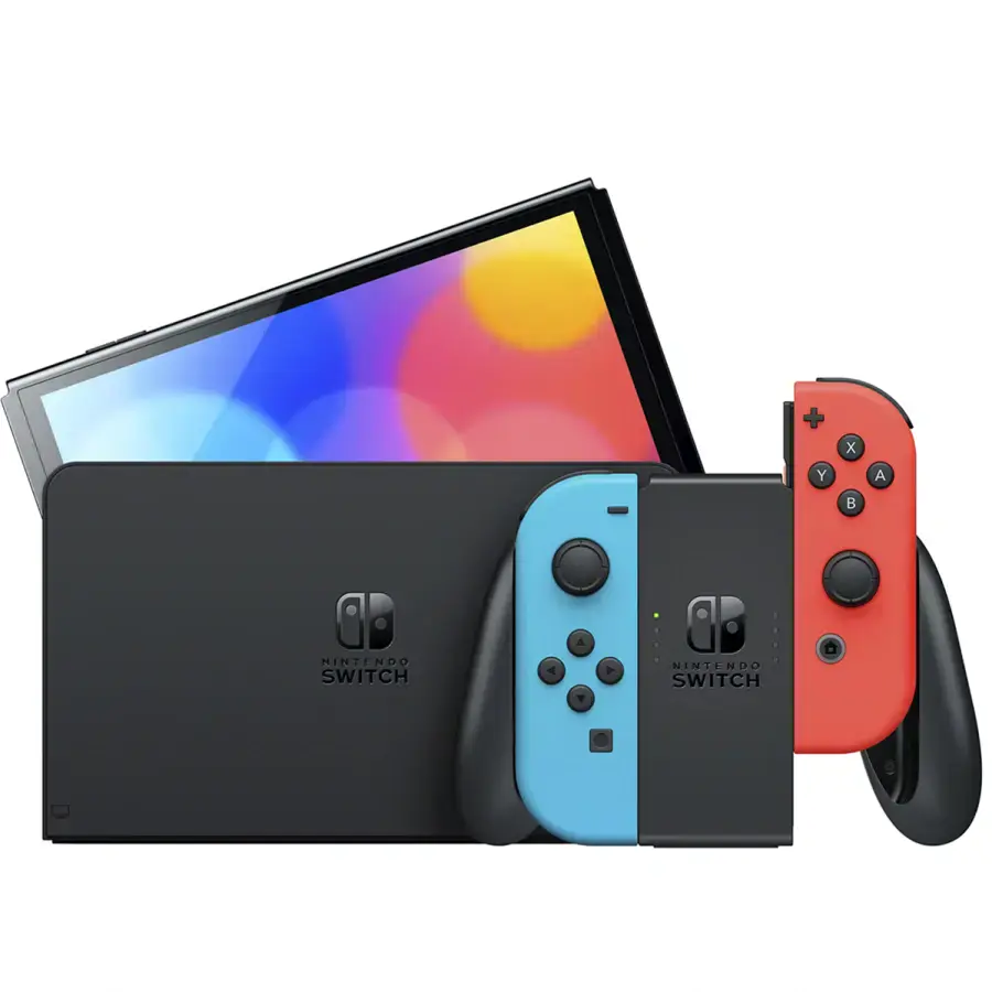 Портативная игровая приставка Nintendo Switch OLED with Neon Blue и Neon Red Joy-Con (045496453442)