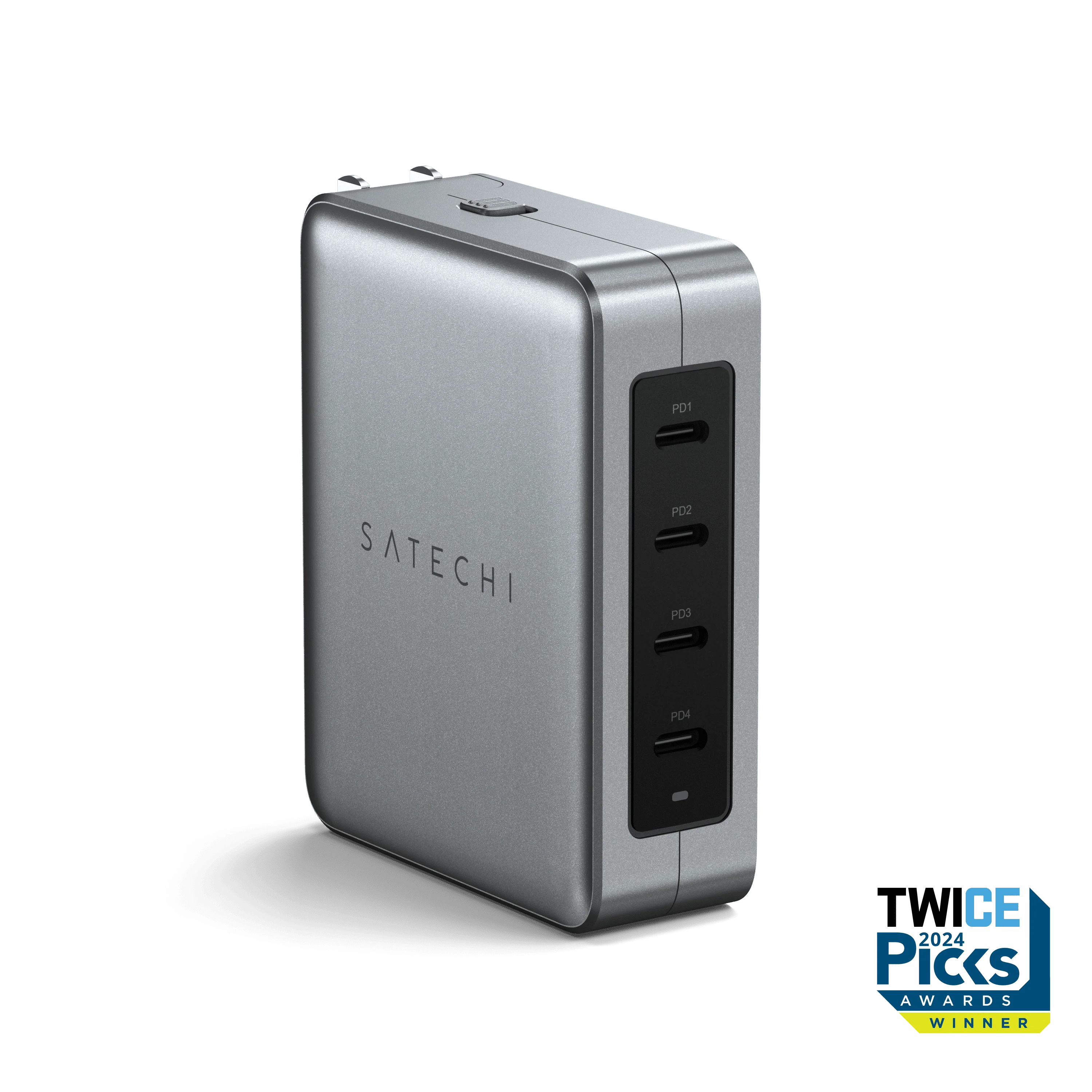 Мережевий зарядний пристрій з комплектом адаптерів для подорожей Satechi 145W USB-C 4-Port GaN Travel Charger (ST-W145GTM)