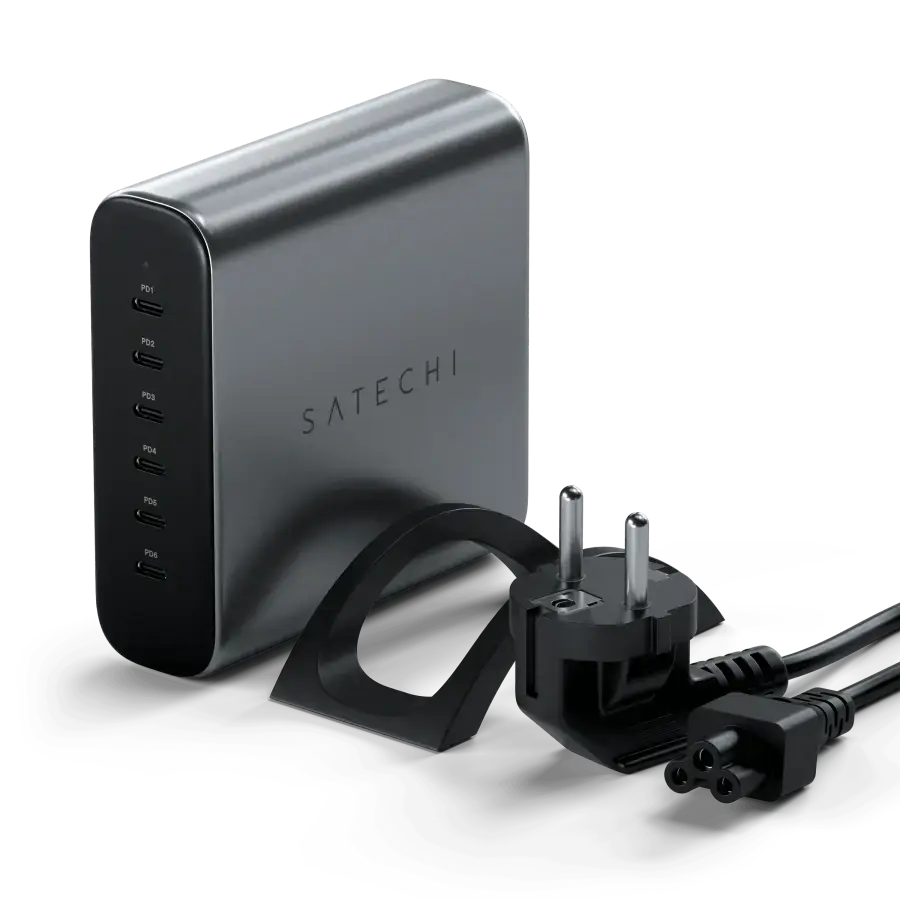 Зарядний пристрій Satechi 200W 6-Port USB-C PD GaN Charger (ST-C200GM-EU)