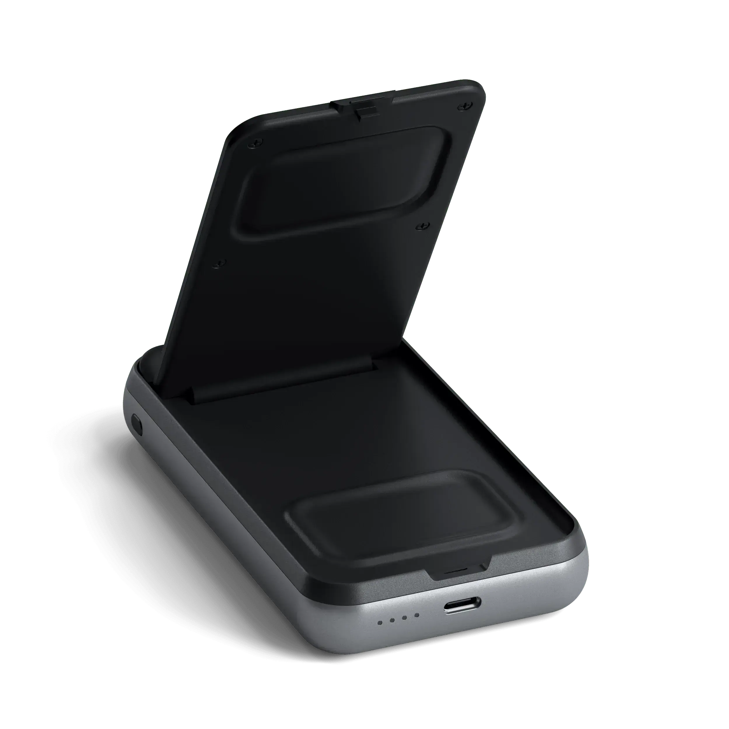 Внешний аккумулятор (павербанк) с беспроводной зарядкой Satechi Duo Wireless Charger Power Stand (ST-UCDWPBSM)