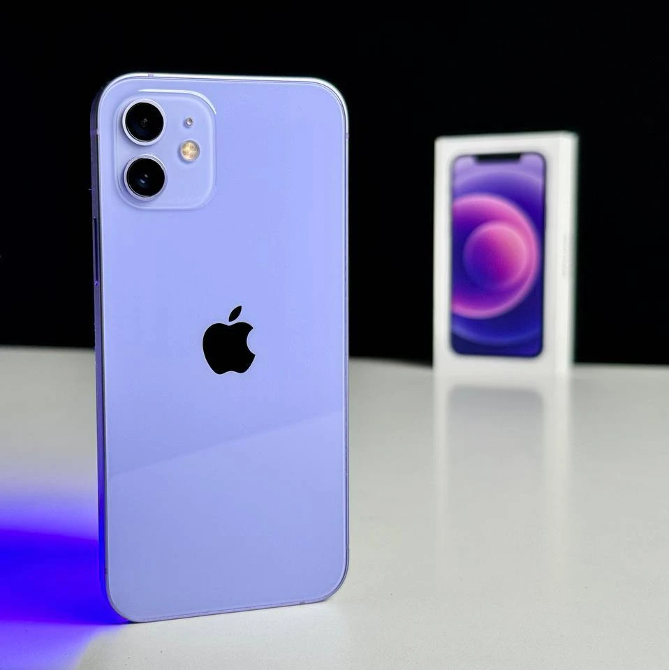 Вживаний Apple iPhone 12 128GB Purple (MJNP3)🔋100%(Стан - 9/10, Комплект - Повний | гарантія - 1 міс.)