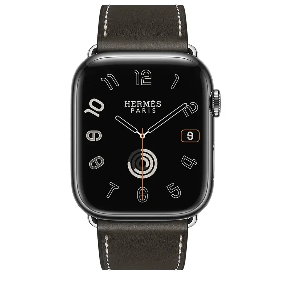 Apple Watch Hermès Series 9 GPS + Cellular 45mm Space Black Stainless Steel Case with Ebene Deployment Buckle (MRQQ3+H074198CJ46)