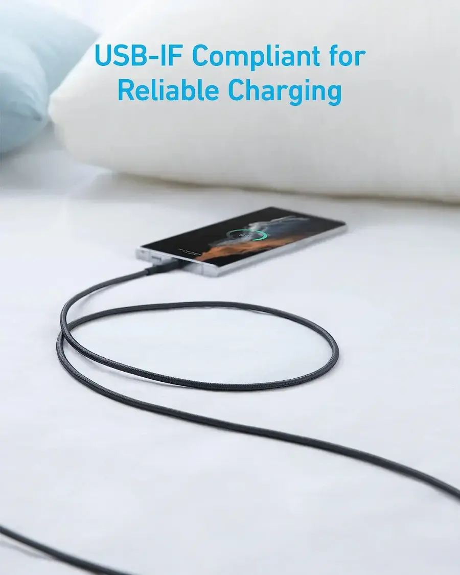 Кабель Anker 310 PowerLine USB-A to Type-C Charger Cable [2-Pack - 1,8м] - Black (B81G6011)