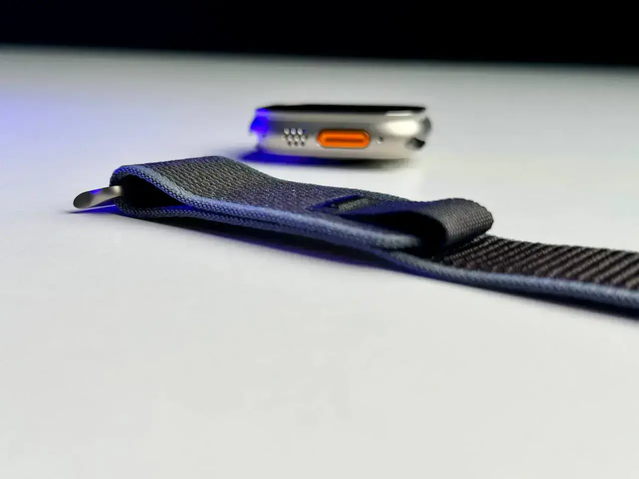 NEW NO BOX Apple Watch Ultra 2 GPS + Cellular 49mm Titanium Case with Blue/Black Trail Loop - S/M (MRF53)