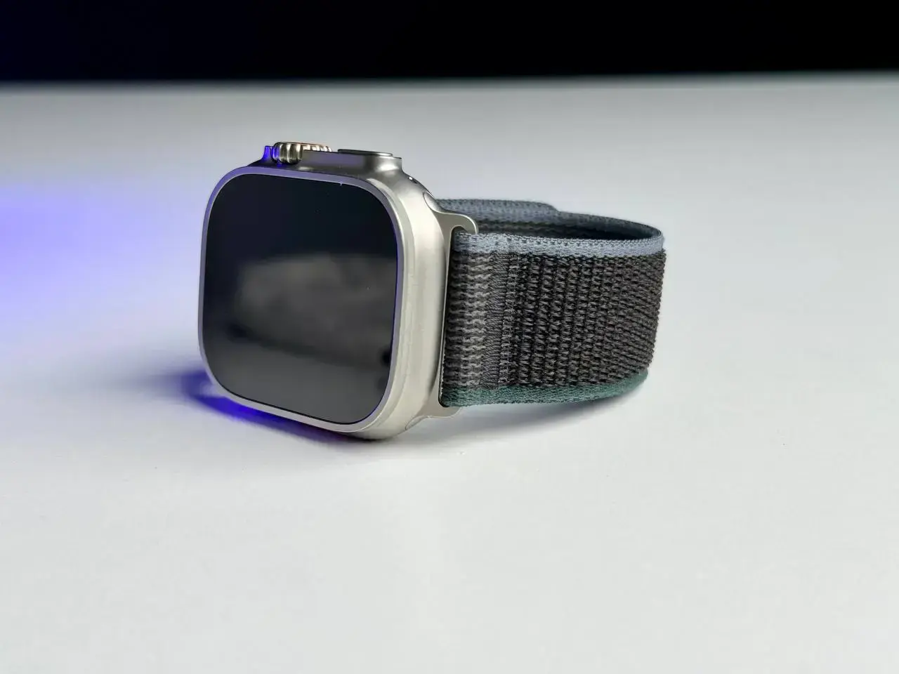NEW NO BOX Apple Watch Ultra 2 GPS + Cellular 49mm Titanium Case with Blue/Black Trail Loop - S/M (MRF53)