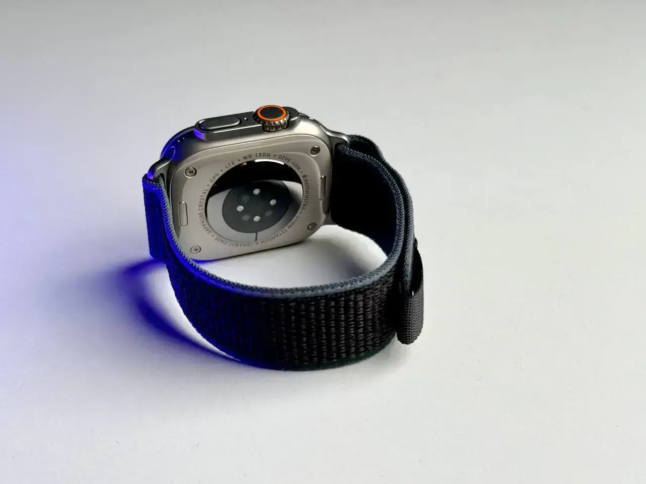 NEW NO BOX Apple Watch Ultra 2 GPS + Cellular 49mm Titanium Case with Blue/Black Trail Loop - S/M (MRF53)