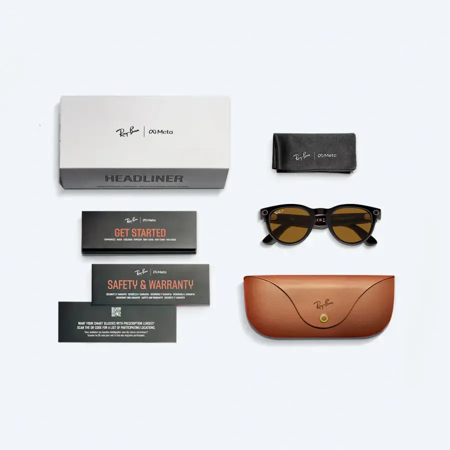 Смарт-очки Ray-Ban | Meta Headliner Standard - Matte Rebel Black / Brown (RW4009 675483 50-23)