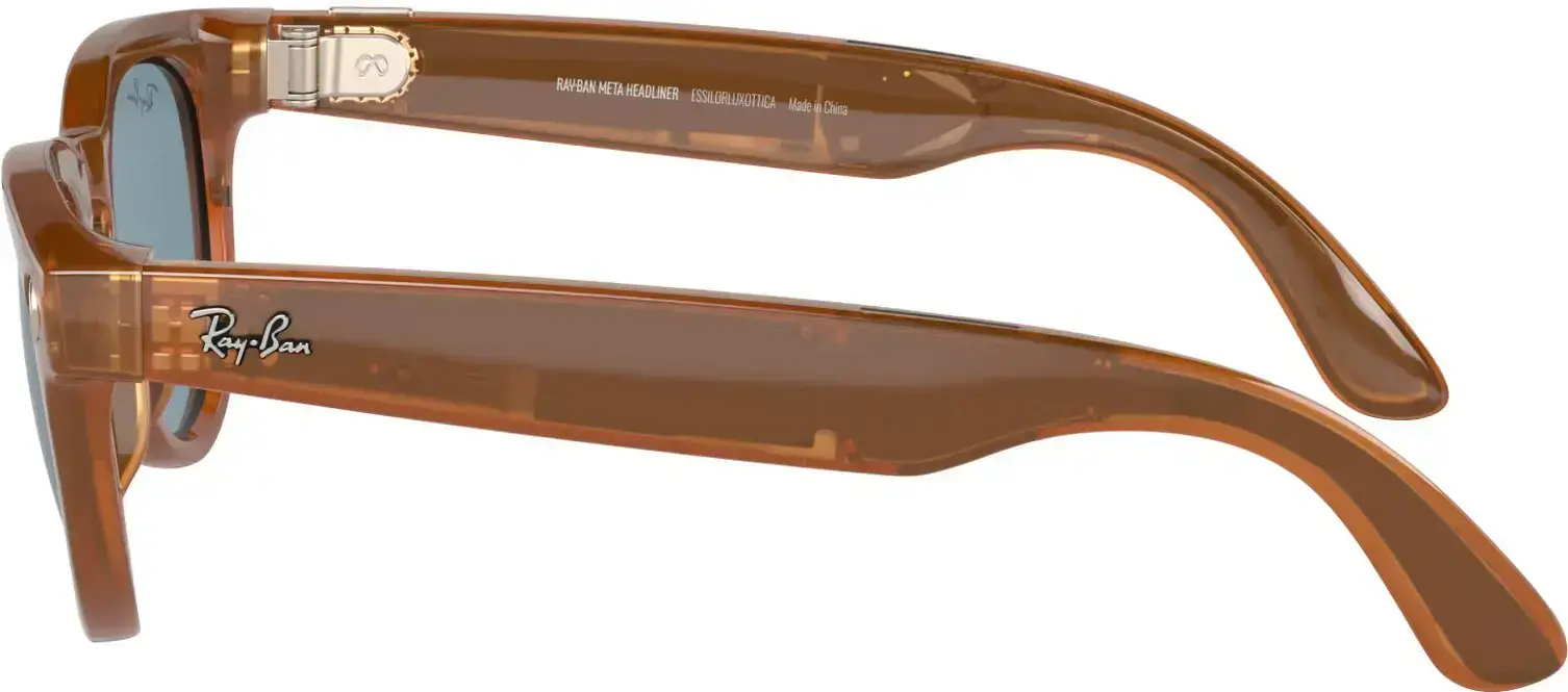 Смарт-очки Ray-Ban | Meta Headliner Standard - Shiny Caramel Transparent / Teal Blue (RW4009 670680 50-23)