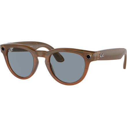 Смарт-очки Ray-Ban | Meta Headliner Standard - Shiny Caramel Transparent / Teal Blue (RW4009 670680 50-23)