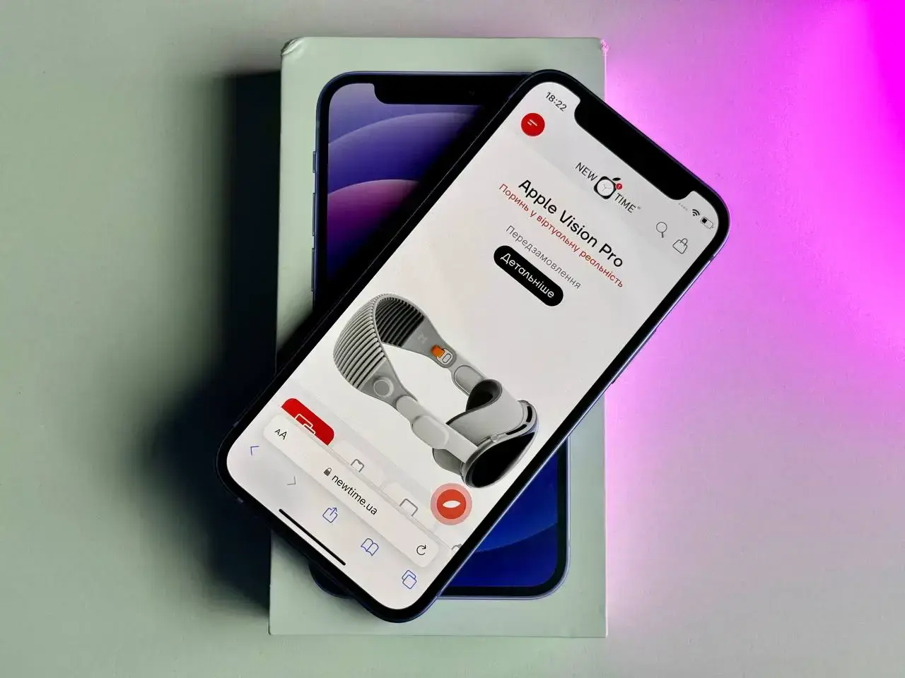 USED Apple iPhone 12 Mini 64GB Purple (MJQF3)🔋87%(Стан - 9/10, Комплект - Повний | гарантія - 1 міс.)