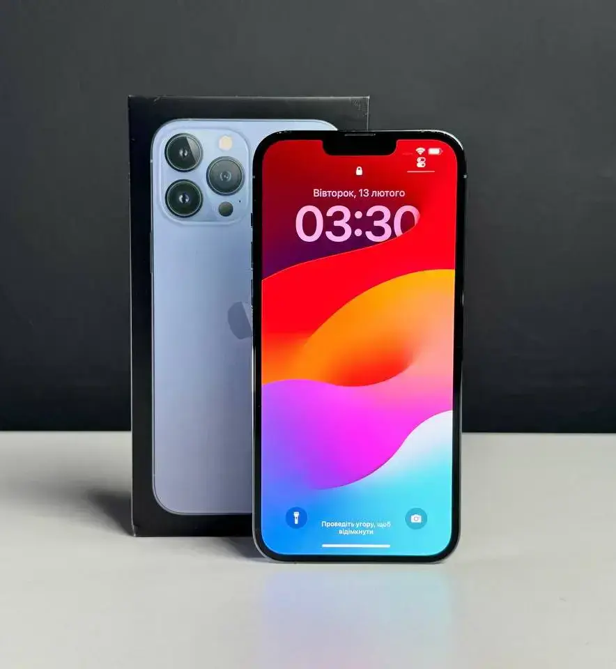 USED Apple iPhone 13 Pro Max 256GB Sierra Blue (MLKV3)🔋86%(Стан - 9/10, Комплект - Повний | гарантія - 1 міс.)