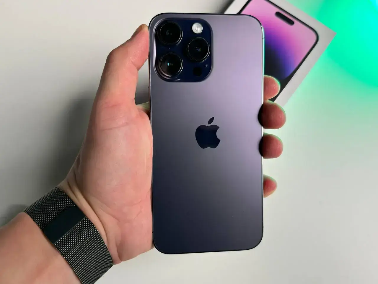 USED Apple iPhone 14 Pro Max 128GB Deep Purple (MQ9T3)🔋90%(Стан - 9/10, Комплект - повний | гарантія - 1 міс.)