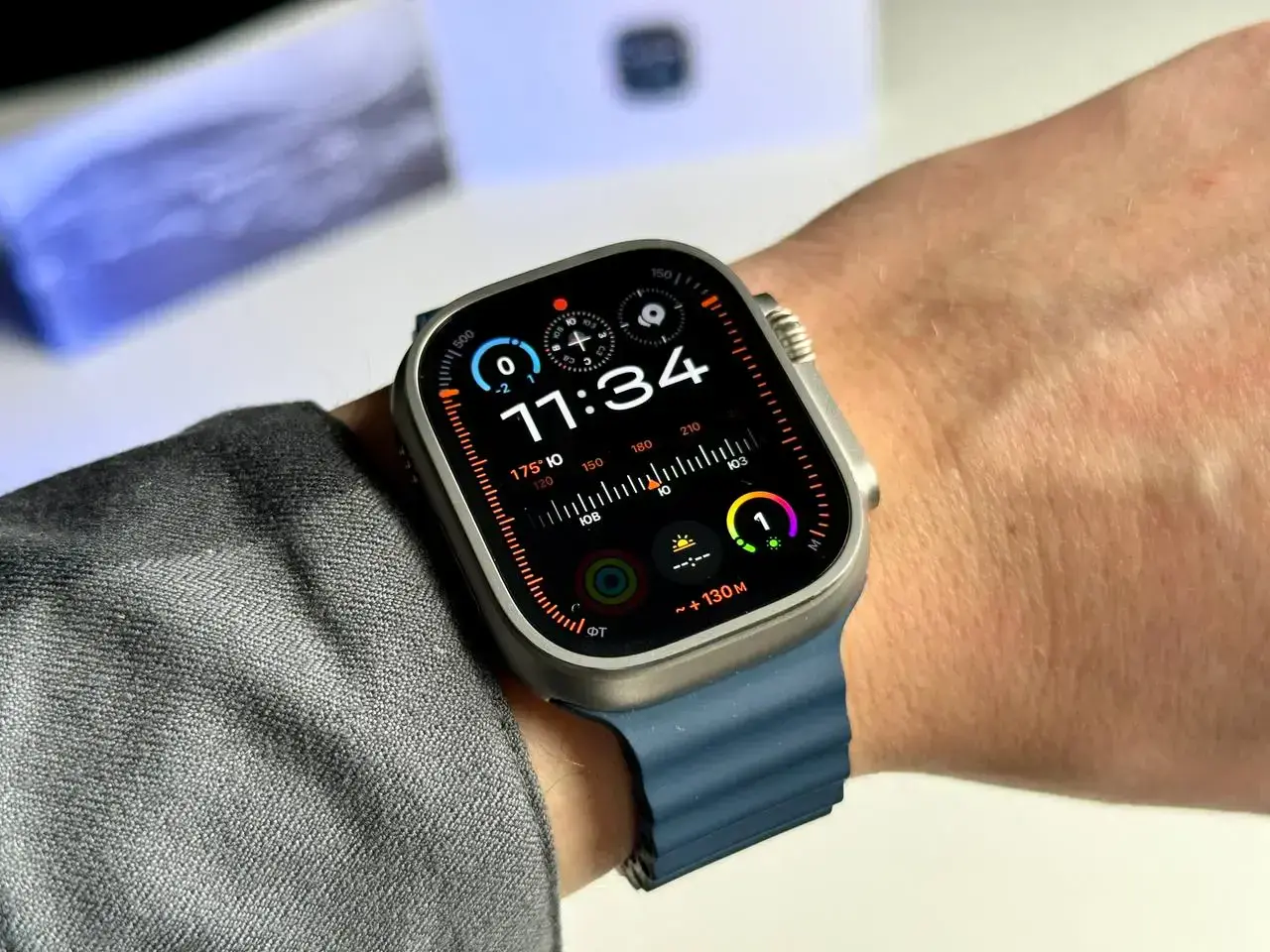 USED Apple Watch Ultra 2 GPS + Cellular 49mm Titanium Case with Blue Ocean Band (MREG3)