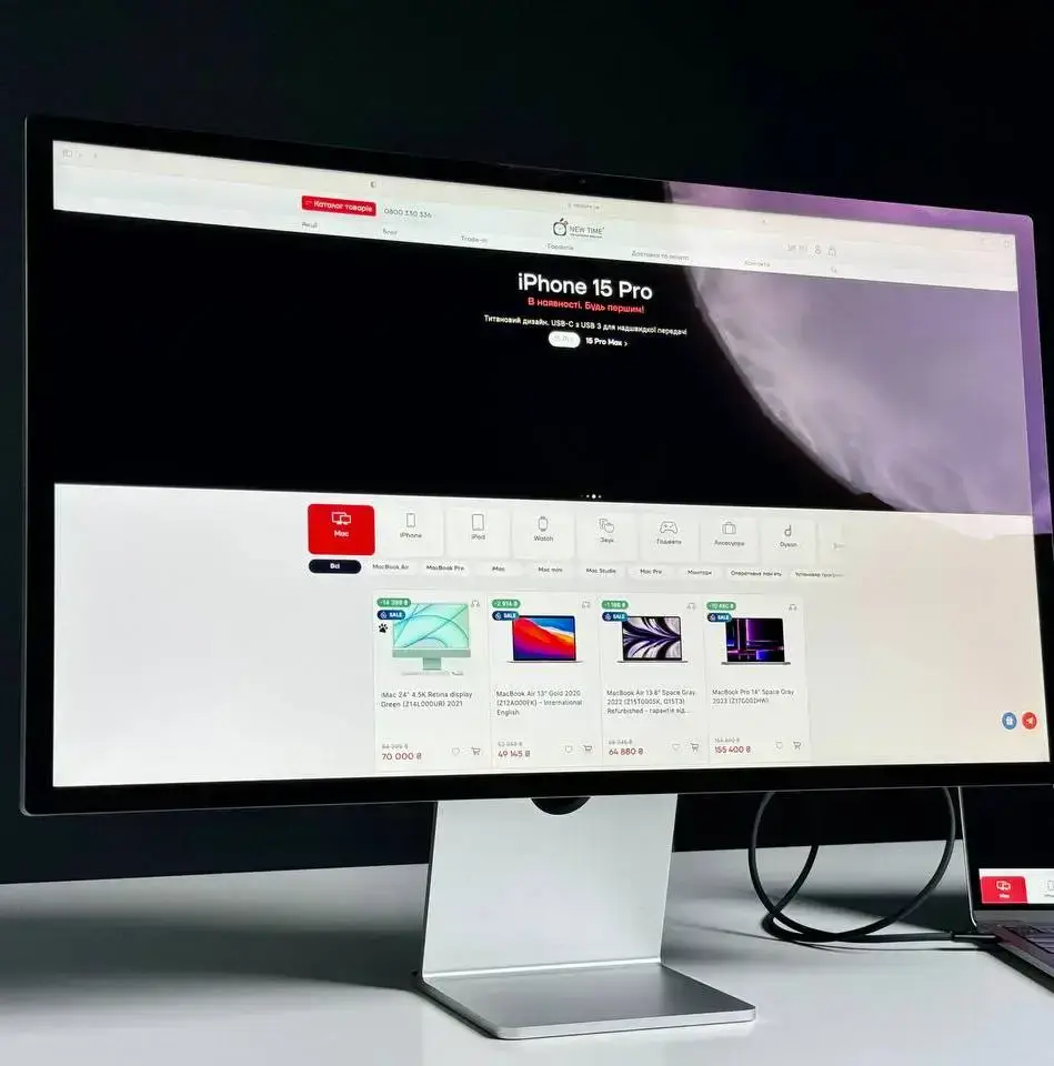 USED Apple Studio Display - Standard glass - Подставка с регулируемым наклоном (MK0U3)