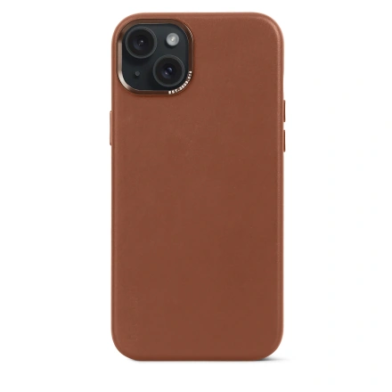 Чехол DECODED Leather Back Cover for iPhone 15 Plus - Tan (D24IPO15PLBC1TN)
