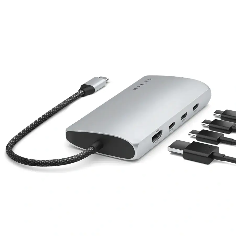 Адаптер Satechi USB-C Multiport Adapter 8K With Ethernet V3 - Silver (ST-P8KES)