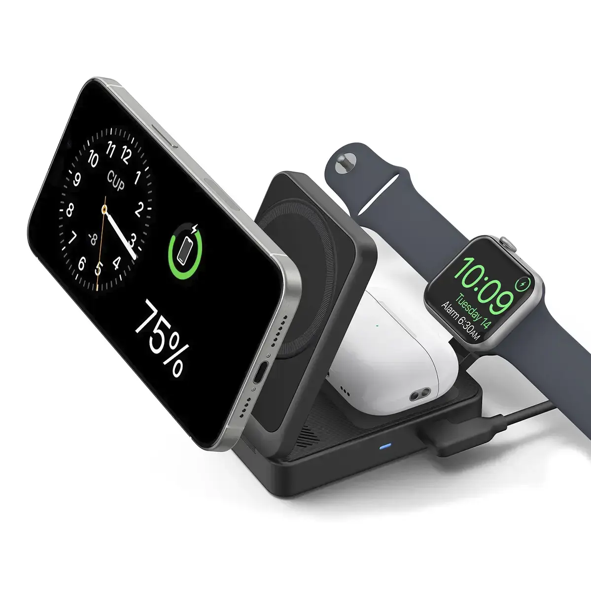 Беспроводная зарядная станция Anker MagGo Wireless Charging Station [Foldable 3-in-1] - Black