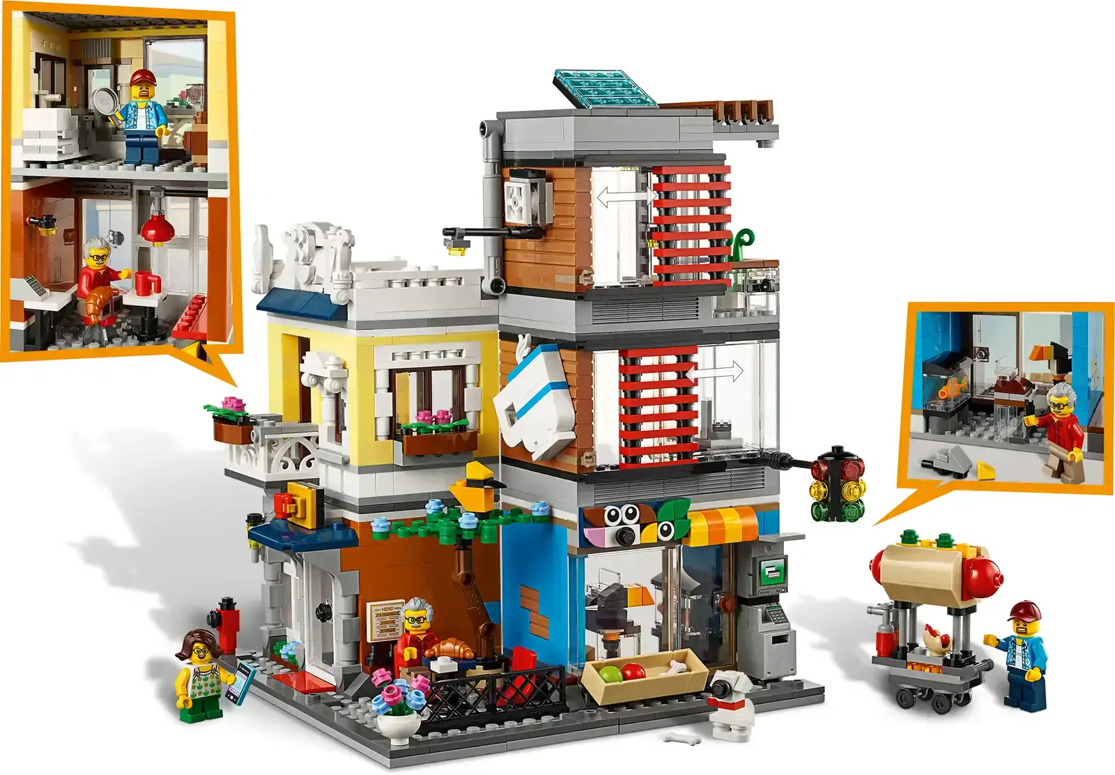 Блоковий конструктор LEGO Creator Зоомагазин та кафе в центрі міста (31097)