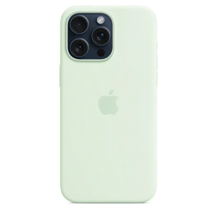 Чохол Apple iPhone 15 Pro Max Silicone Case with MagSafe - Soft Mint (MWNQ3)