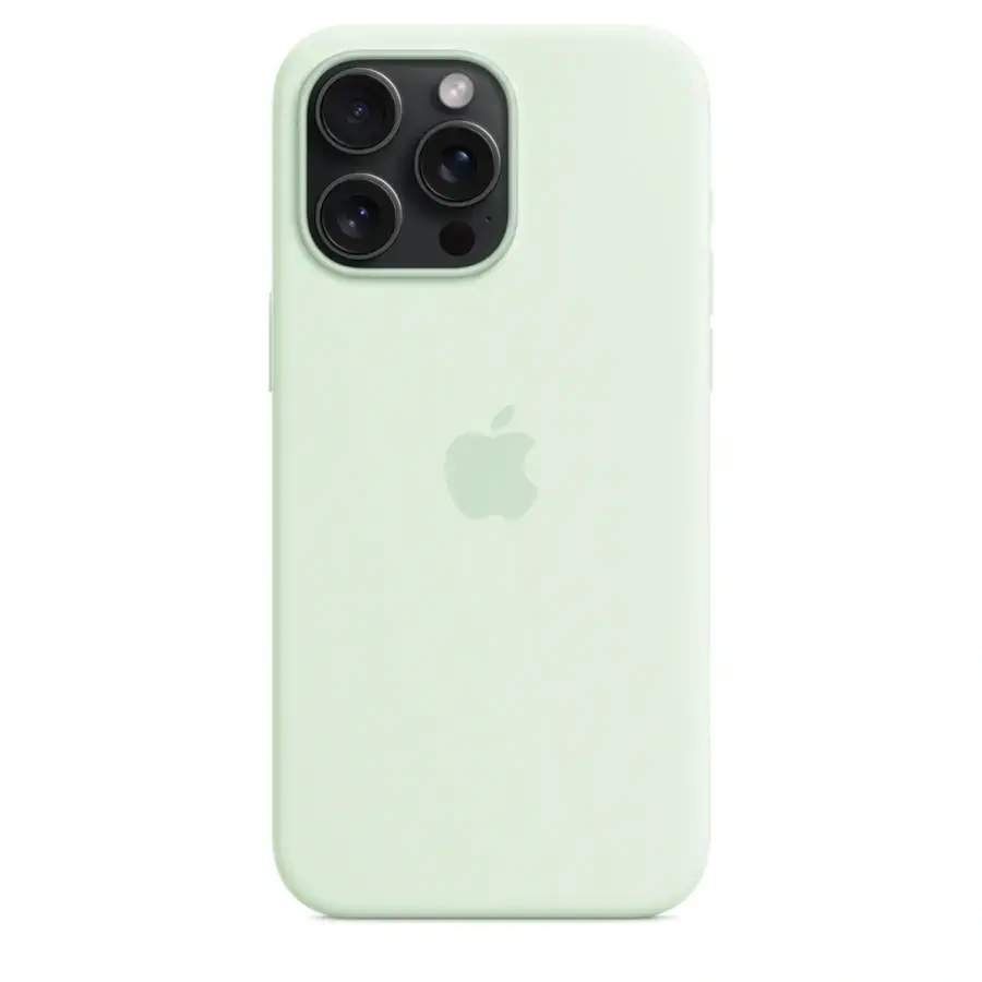 Чохол Apple iPhone 15 Pro Max Silicone Case with MagSafe - Soft Mint (MWNQ3)